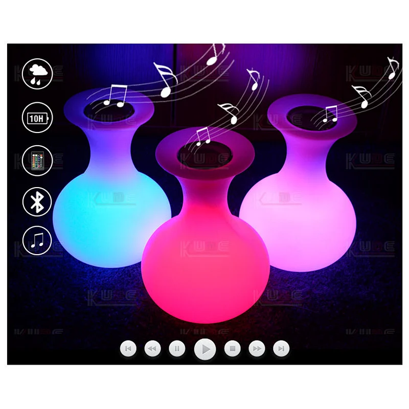 Vase shape decoration table light glowing speaker bluetooth music speaker