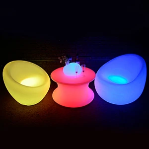 LED sofa of plastic rechargeable chair use outdoor or indoor