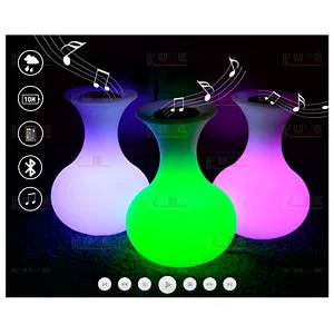 Vase shape decoration table light glowing speaker bluetooth music speaker