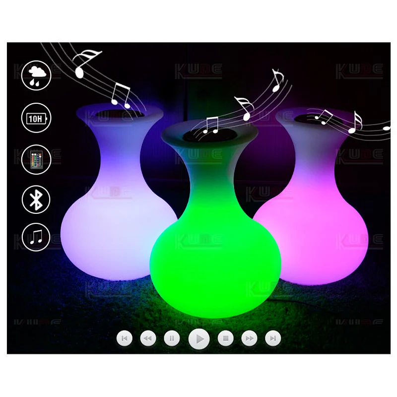 Vase shape decoration table light glowing speaker bluetooth music speaker