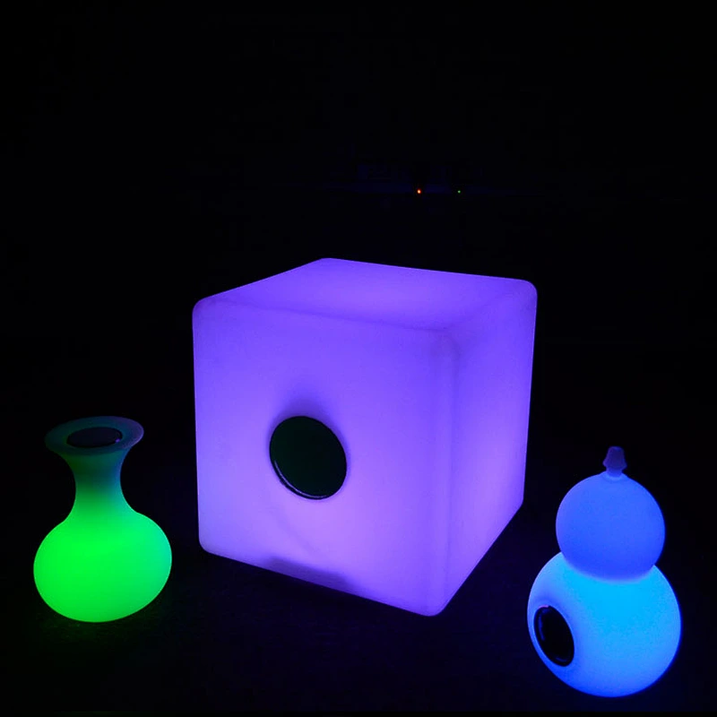 Square shape decoration table light glowing speaker bluetooth music speaker