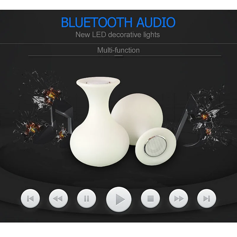 Vase shape decoration table light glowing speaker bluetooth music speaker