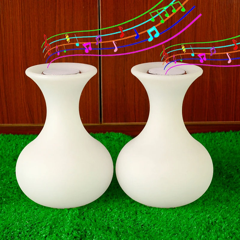 Vase shape decoration table light glowing speaker bluetooth music speaker