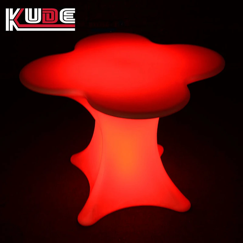 LED plum flower table of rechargeble plastic furniture for bar and party use