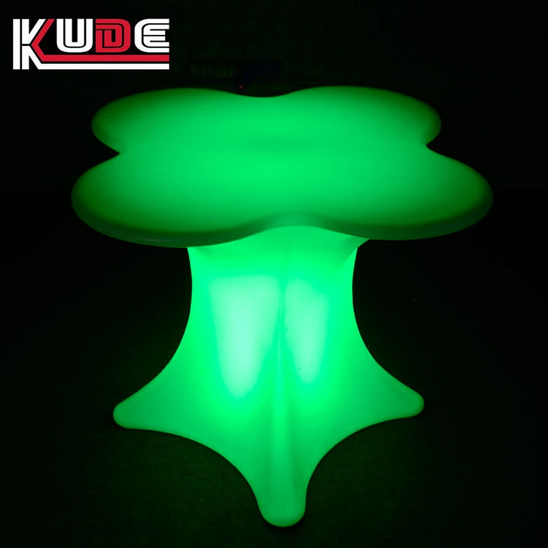 LED plum flower table of rechargeble plastic furniture for bar and party use