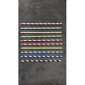 Biodegradable striped paper straws