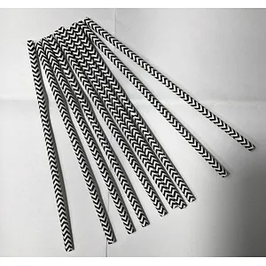 Biodegradable striped paper straws