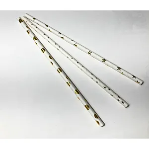 Biodegradable striped paper straws