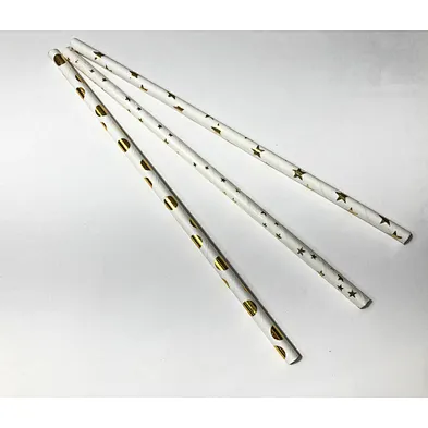 Biodegradable striped paper straws