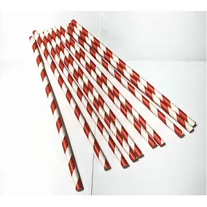 Biodegradable striped paper straws