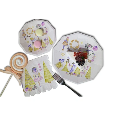color paper napkin &paper plate set