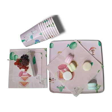 dinner napkin paper plate set