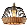 2021 new restaurant design iron wicker bamboo lampshade modern rattan pendant lamp for home decor