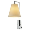 Newest Hotel Corridor Decorative Bedroom beige fabric shade Iron Base Wall Lamp
