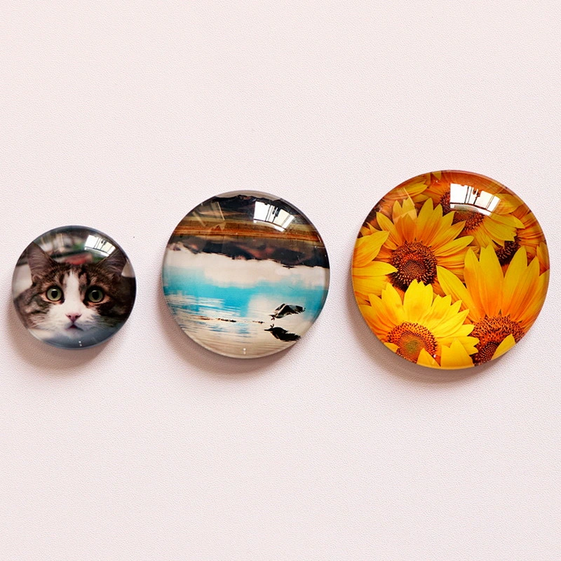 GOODADV custom personalilzed round crystal glass fridge magnet