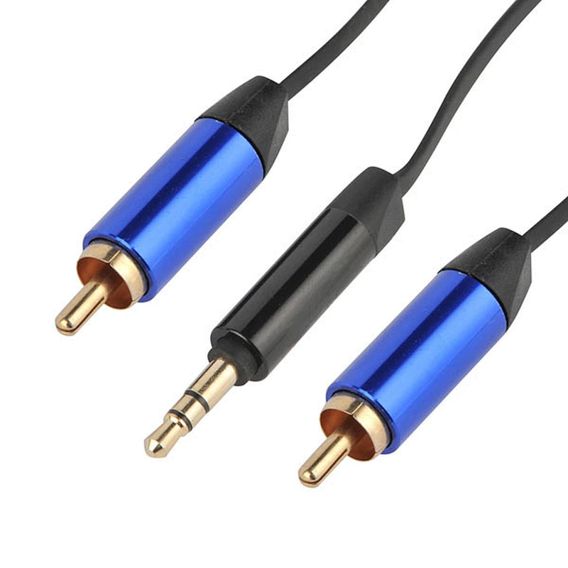 Stereo audio cable flat 3.5mm-2RCA