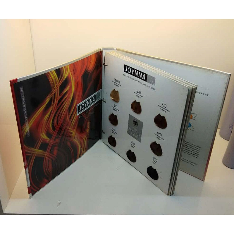 Cosmetics hair color chart for salon hair dyes, hair color shade swatch book