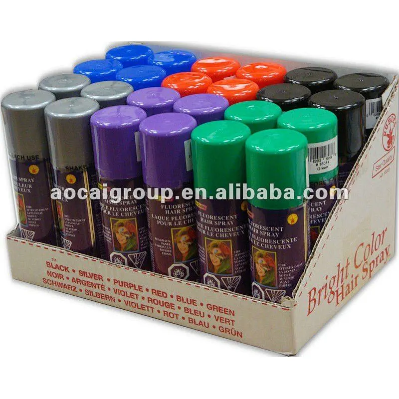 Various hair coloring shades temporary washable hair color spray