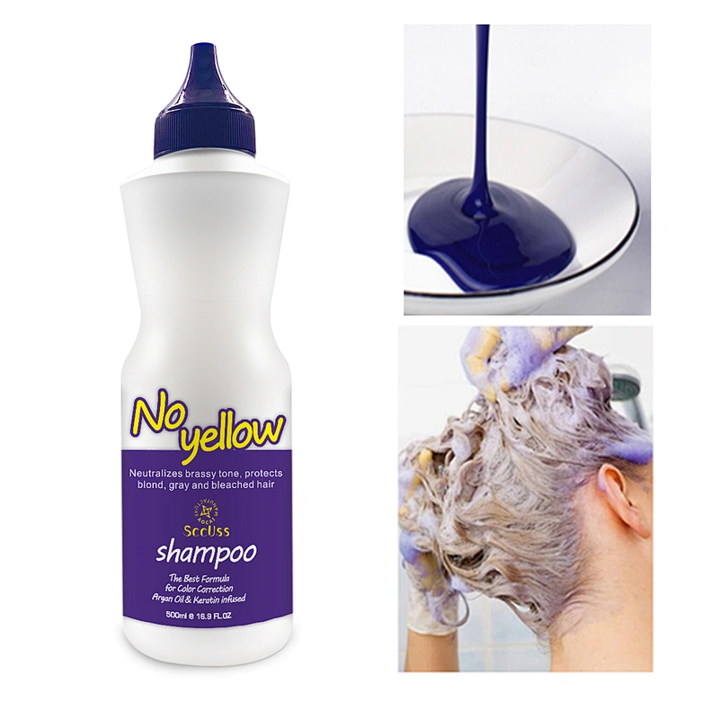 Keratin Home Treatment Anti- brassy Purple Toner Shampoo For Blonde No Yellow