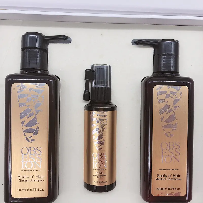 Private Label herbal hair growth cream Anti Hair Loss Medicated Best Shampoo Conditioner Set