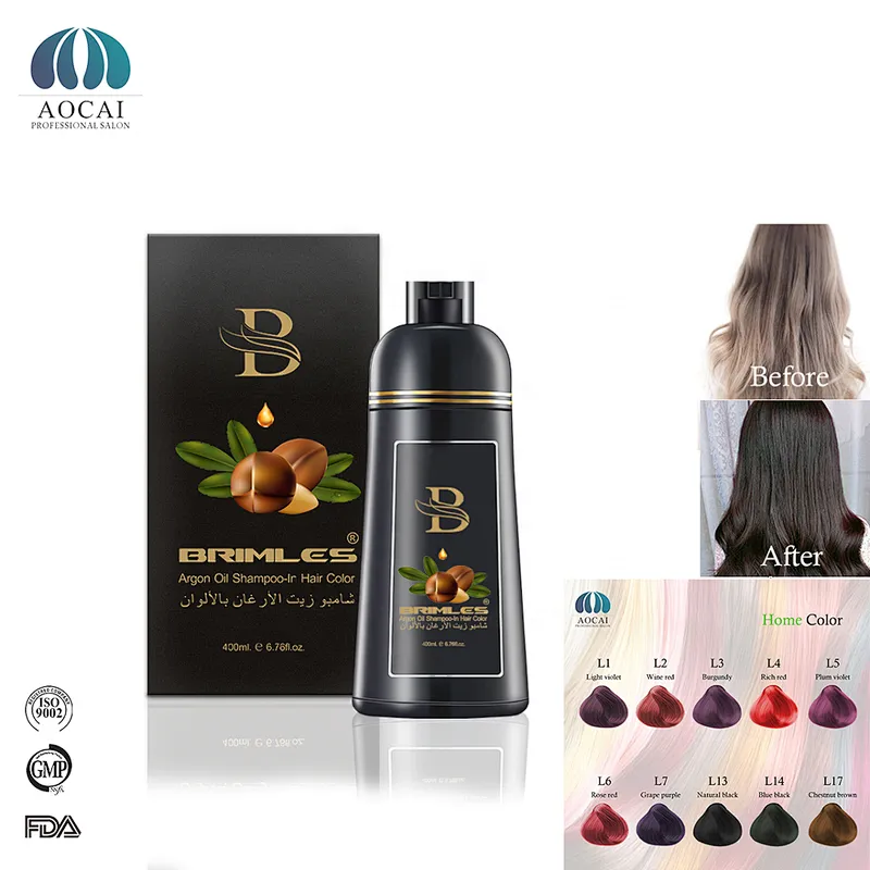Fashion wholesale hair dye shampoo color for gray to black