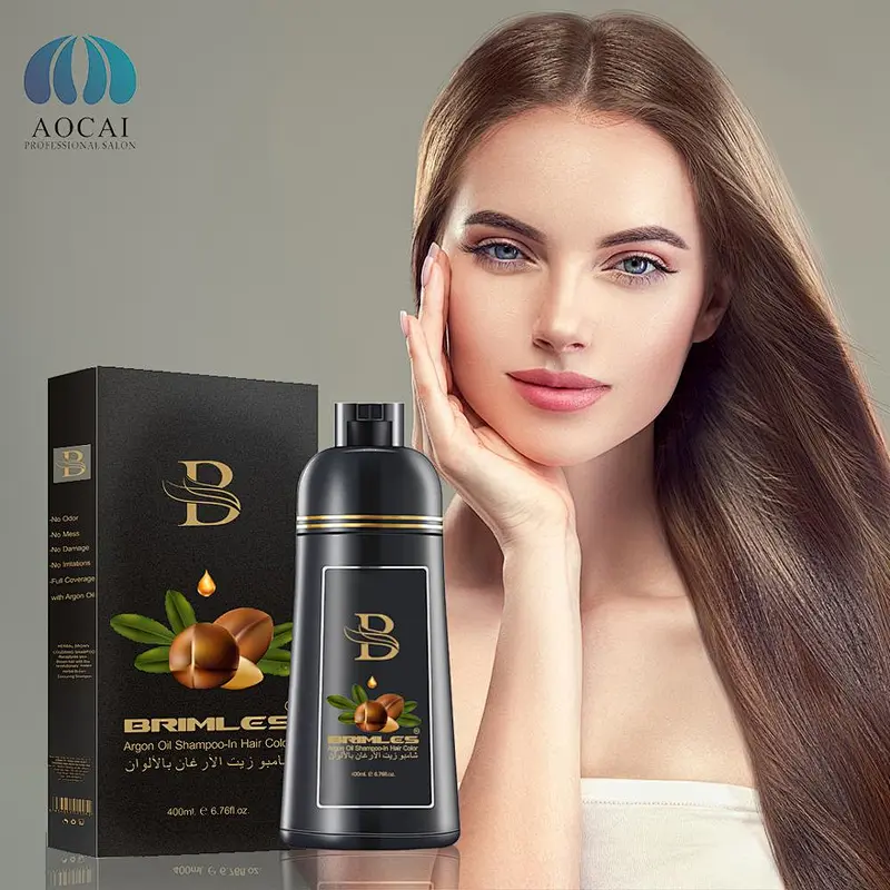 Fashion wholesale hair dye shampoo color for gray to black