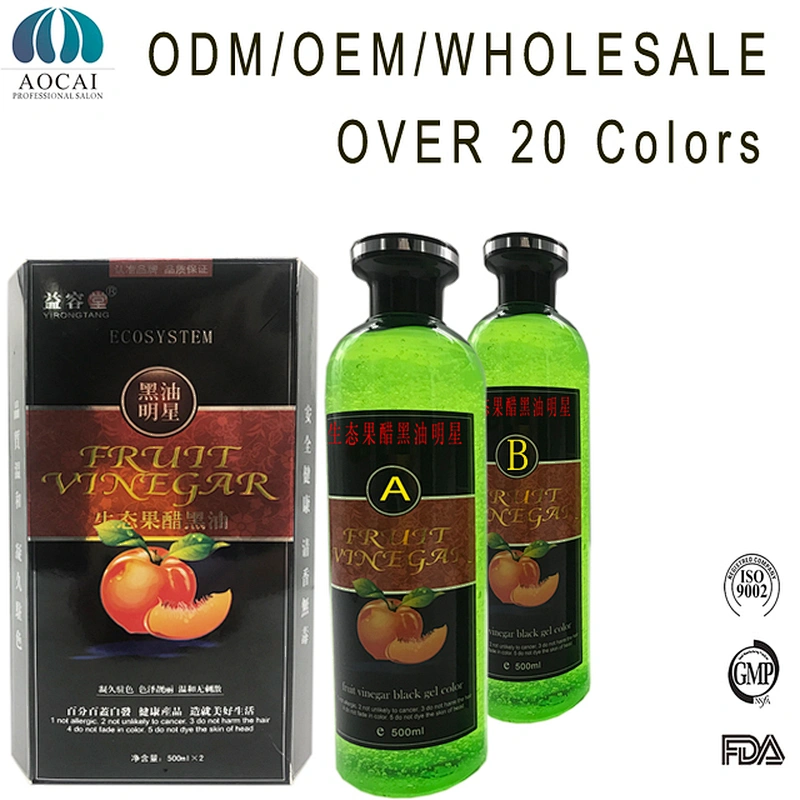 Natural Fruit Vinegar black gel professional Hair Color  For Covering gray hair