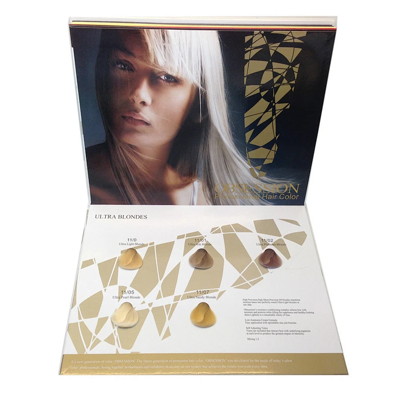 OEM/ODM professional use hair dye color chart for salon