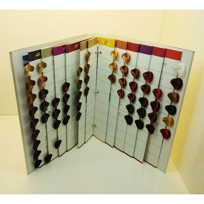 Cosmetics hair color chart for salon hair dyes, hair color shade swatch book