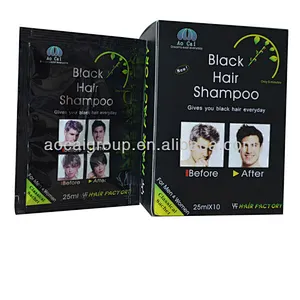 Manufacturer Natural Hair color shampoo Sachet black hair dye shampoo for Grey/Gray