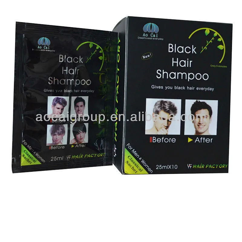 Manufacturer Natural Hair color shampoo Sachet black hair dye shampoo for Grey/Gray