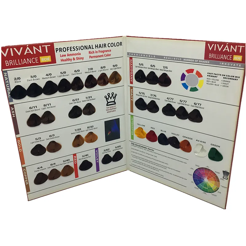Customize hair dye ice cream hair color chart with 55 colors