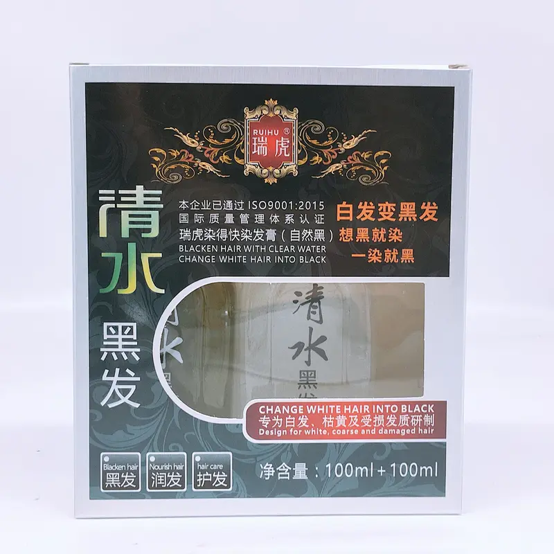 gel natural black hair color 100% cover gray white hair