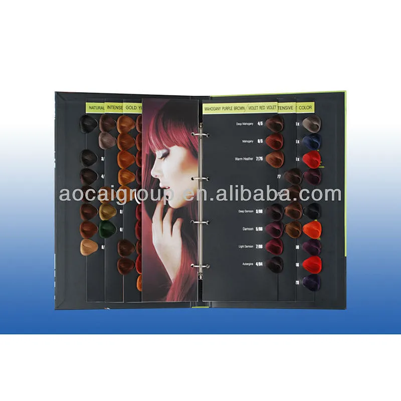 Customize hair dye color chart / hair color swatch book