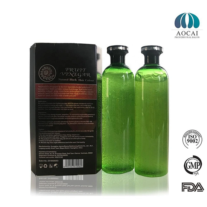 No ammonia color long lasting professional hair manicure gel hair color dye  black hair dye gel 500ml*2