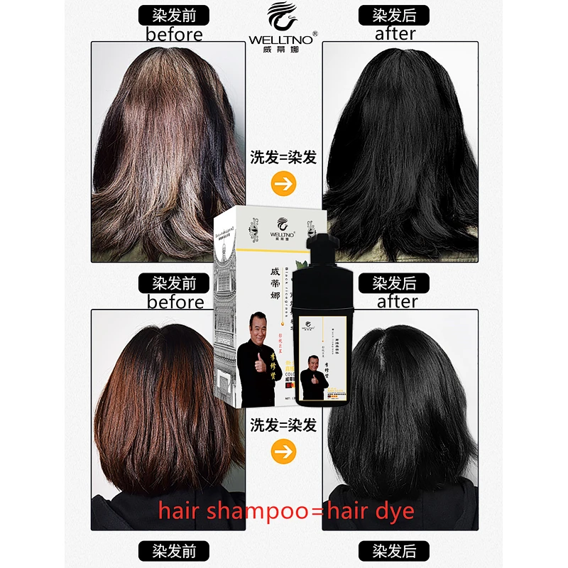 New Design Blueberry Hair Dye Shampoo Black Hair Shampoo color shampoo