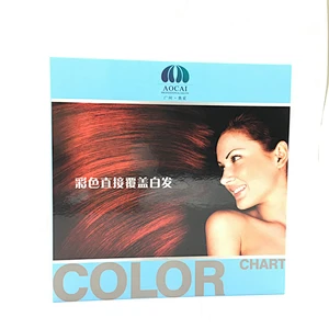 OEM Low MOQ hair dye cream swatch color book cover gray hair color chart