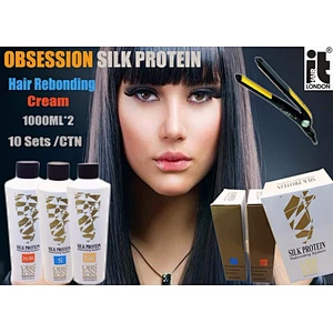 Private label salon use keratin  hair straightening cream silk protein hair rebonding