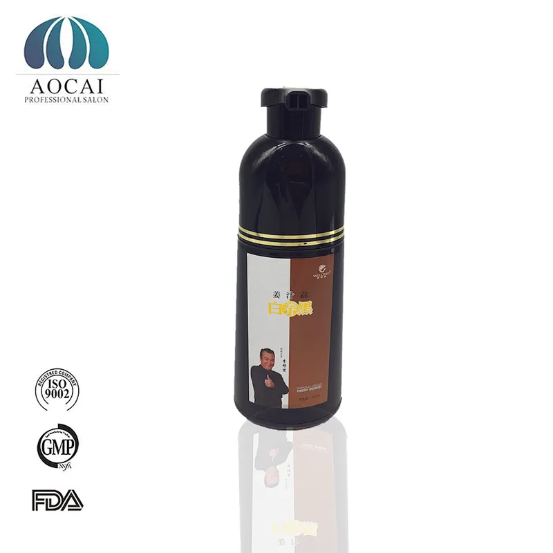 Ginger hair dye natural black Dye Shampoo for cover grey hair oem black shampoo anti grey hair shampoo