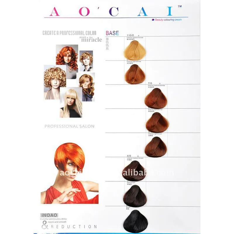 OEM Hair Color Chart manufacturer Hair Dye hair color swatch book
