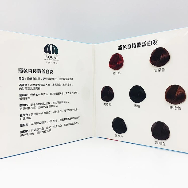 OEM 2 folds salon hair color chart