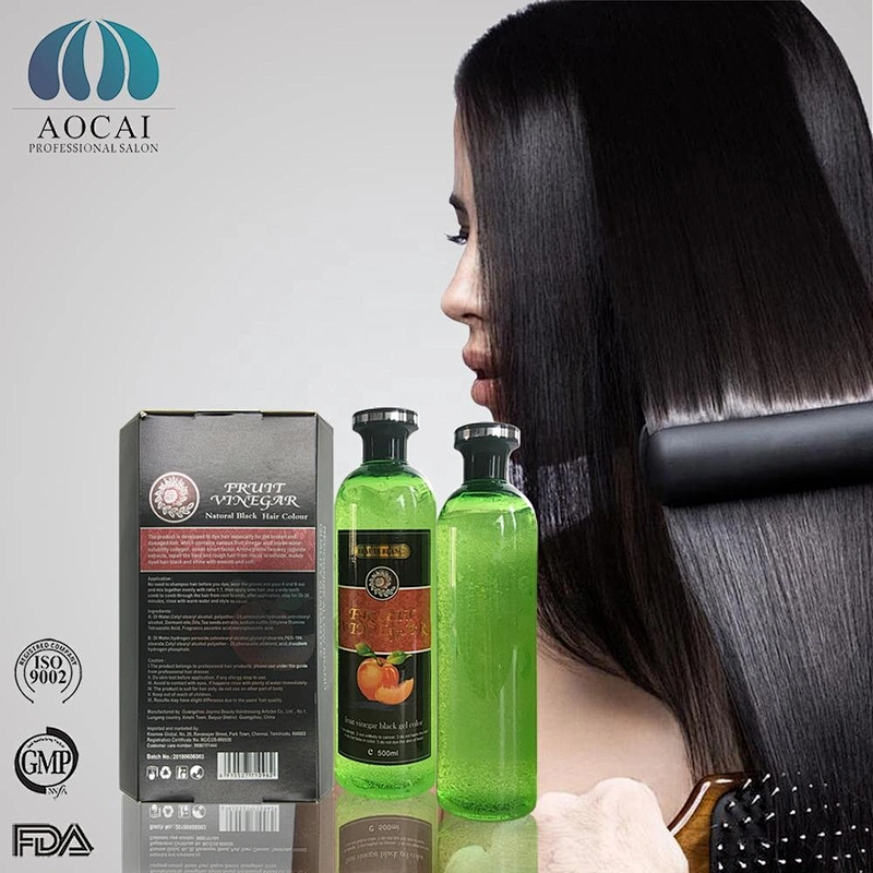 OEM /ODM Green herb oil natural fruit extract healthy hair dye black hair dye 500ml*2