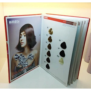 Cosmetics hair color chart for salon hair dyes, hair color shade swatch book