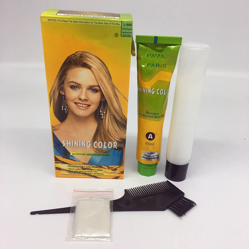 Best Professional Hair Dye Home Permanent Easy Color Gold Hair Color Cream with Developer