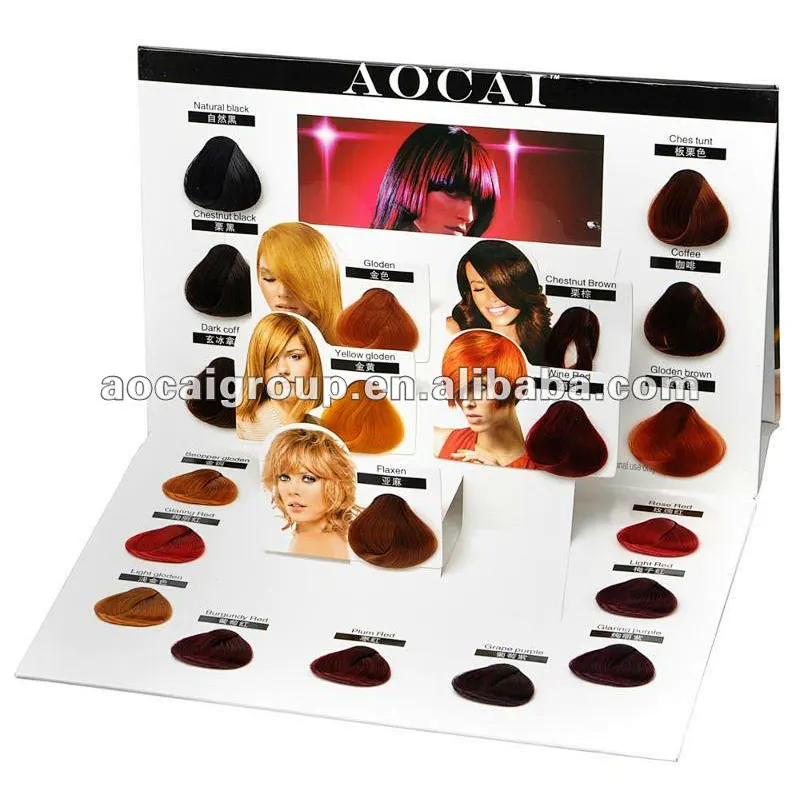 Customize hair dye color chart / hair color swatch book/hair palette