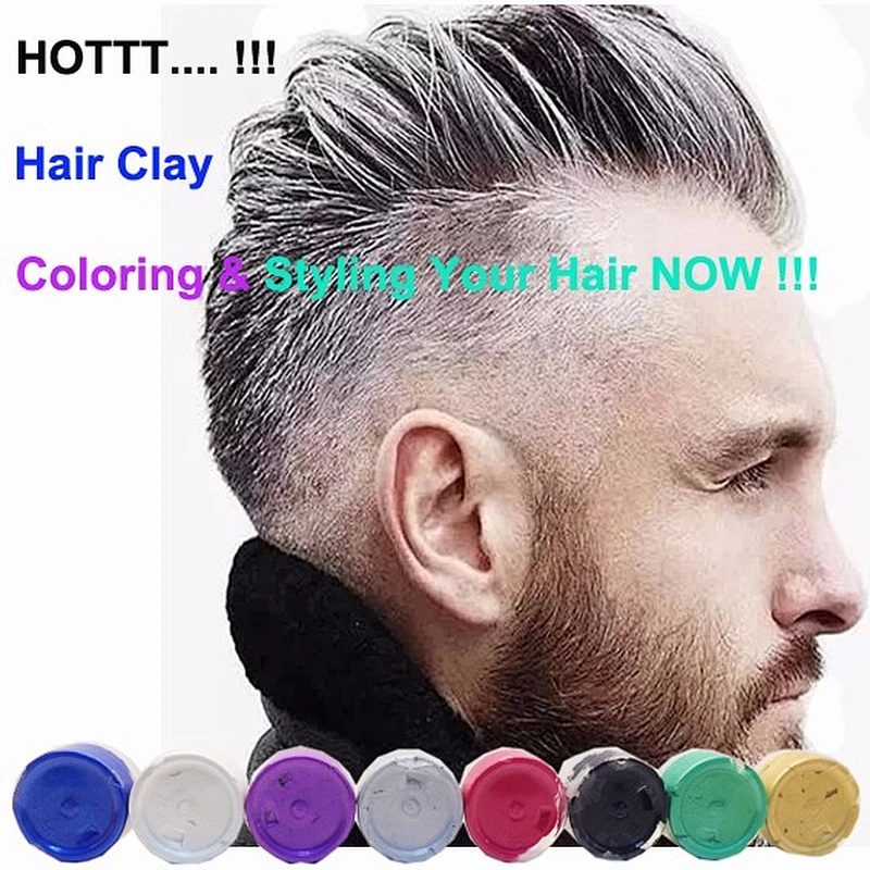 OEM  strong hold Hair pomade styling Temporary Hair Color Wax Clay Dye Cream  Hair Paint Wax