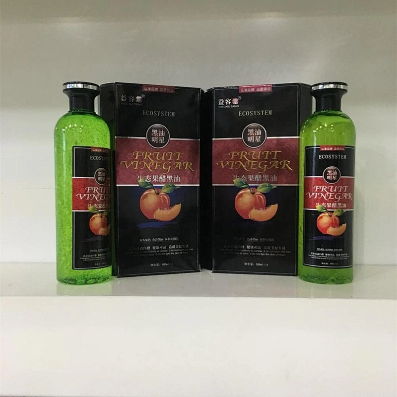 OEM /ODM Green herb oil natural fruit extract healthy hair dye black hair dye 500ml*2