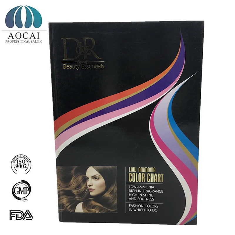Colored Hair Dyeing Color Chart With Hair Swatches