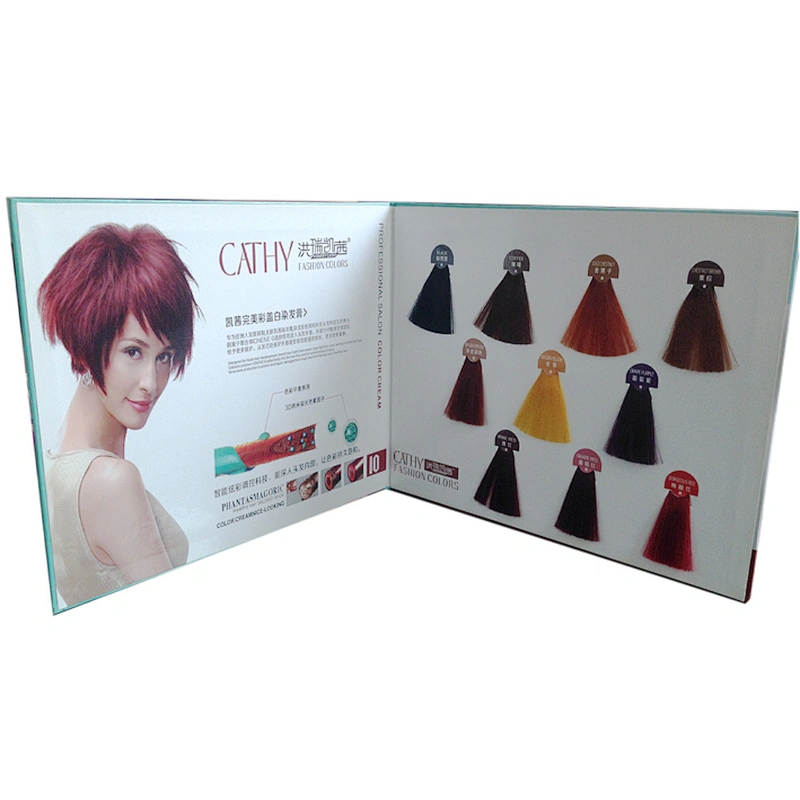 OEM 2 folds hair color chart manufacturers