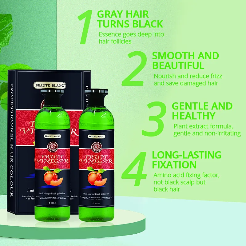 Fruit vinegar black gel hair dye 500ml*2